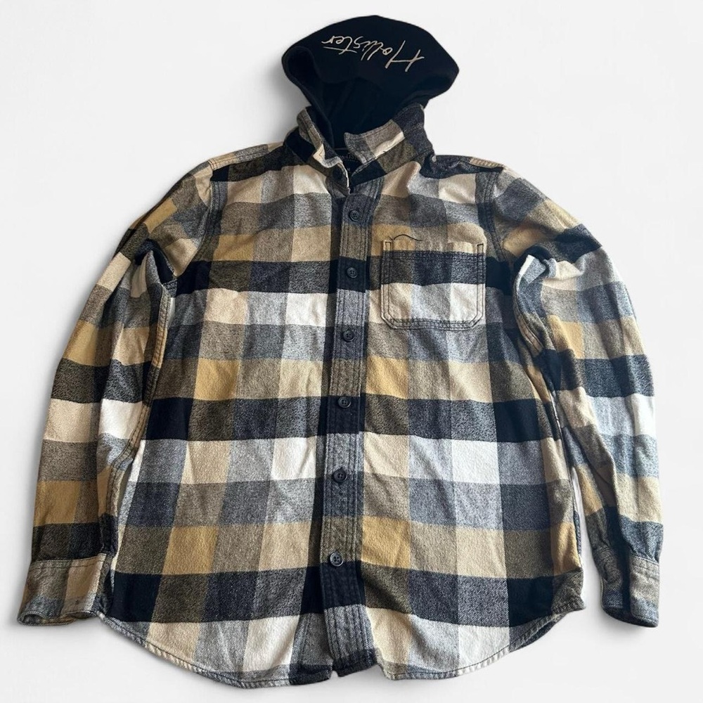 Hollister Medium Hooded Plaid Button Down